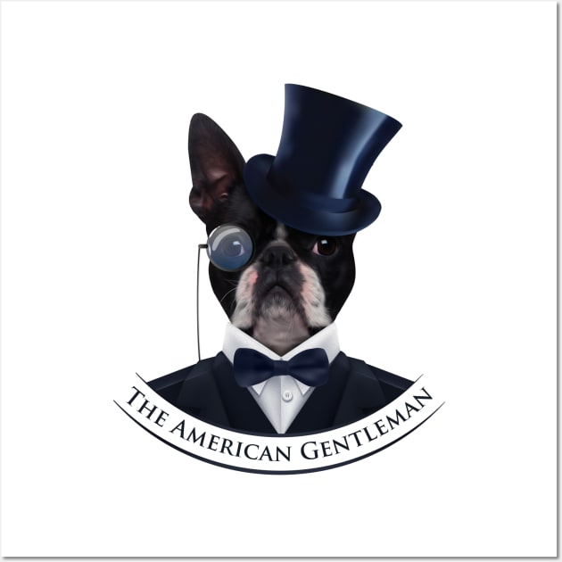 Boston Terrier  - The American Gentleman Wall Art by Nartissima